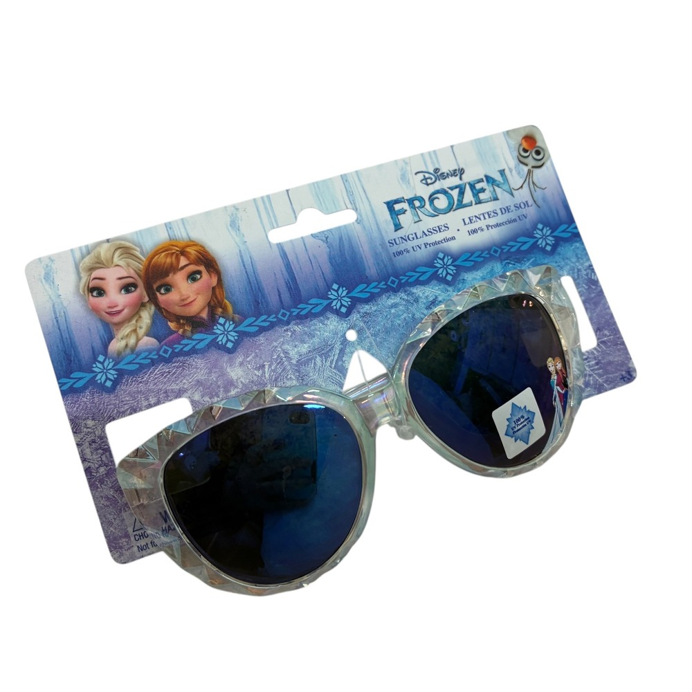 Disney Frozen Kids Sunglasses Clear Ice Faceted Frame 100% UV Protection NWT